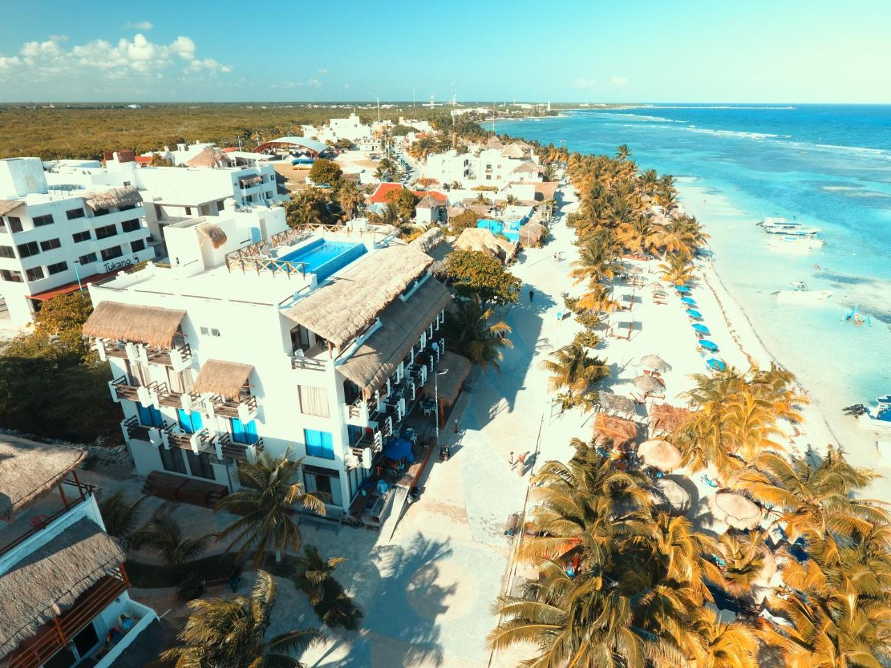 Hotel Blue Reef frente al mar Mahahual Esterno foto